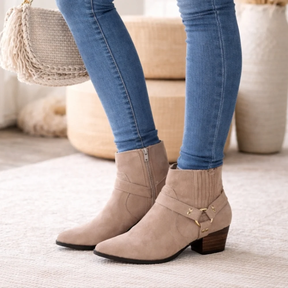 Modern Rush NEW Marta Modern Western Boho Harness Booties 7.5M